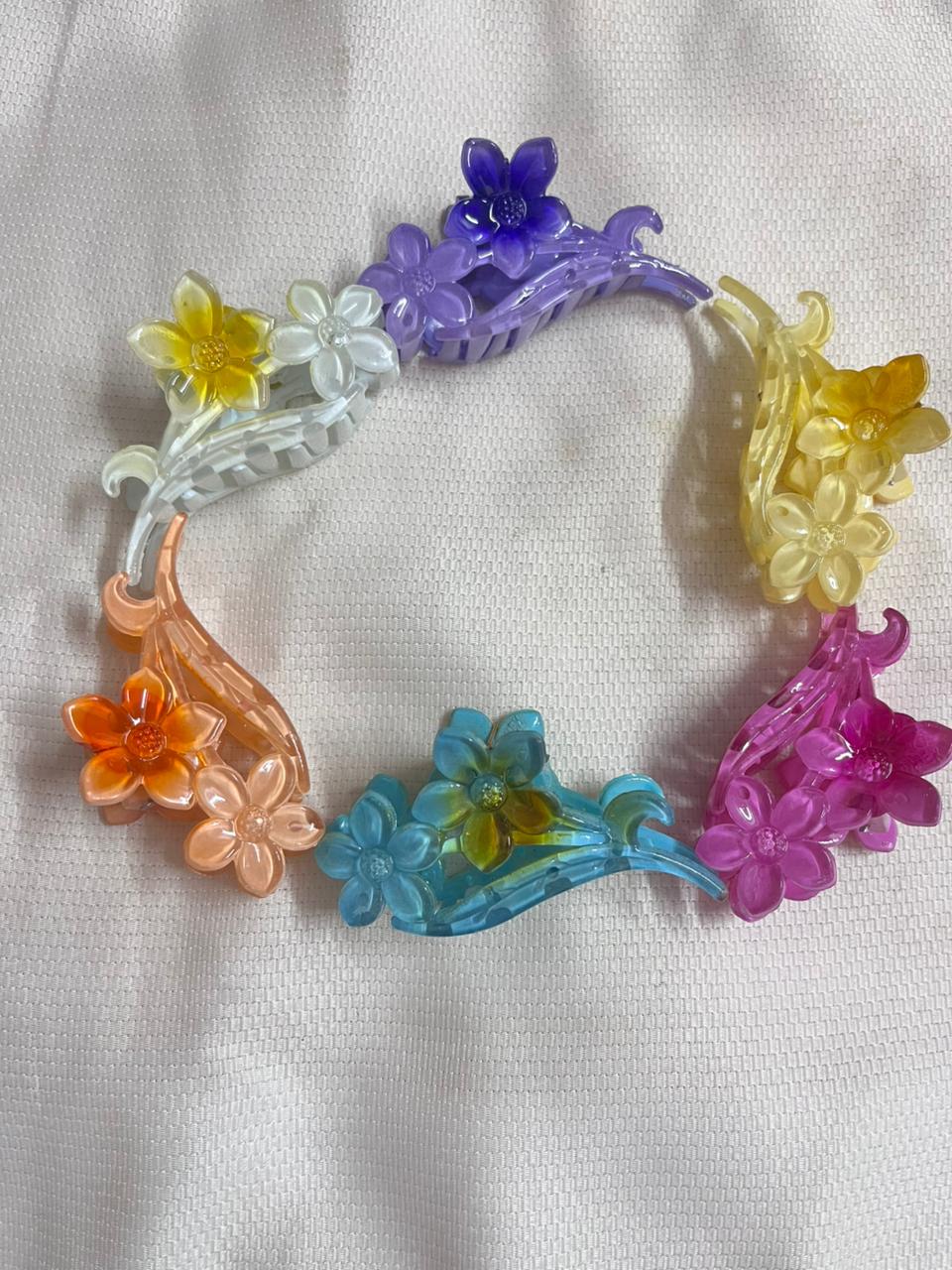 Glossy flower colours clip